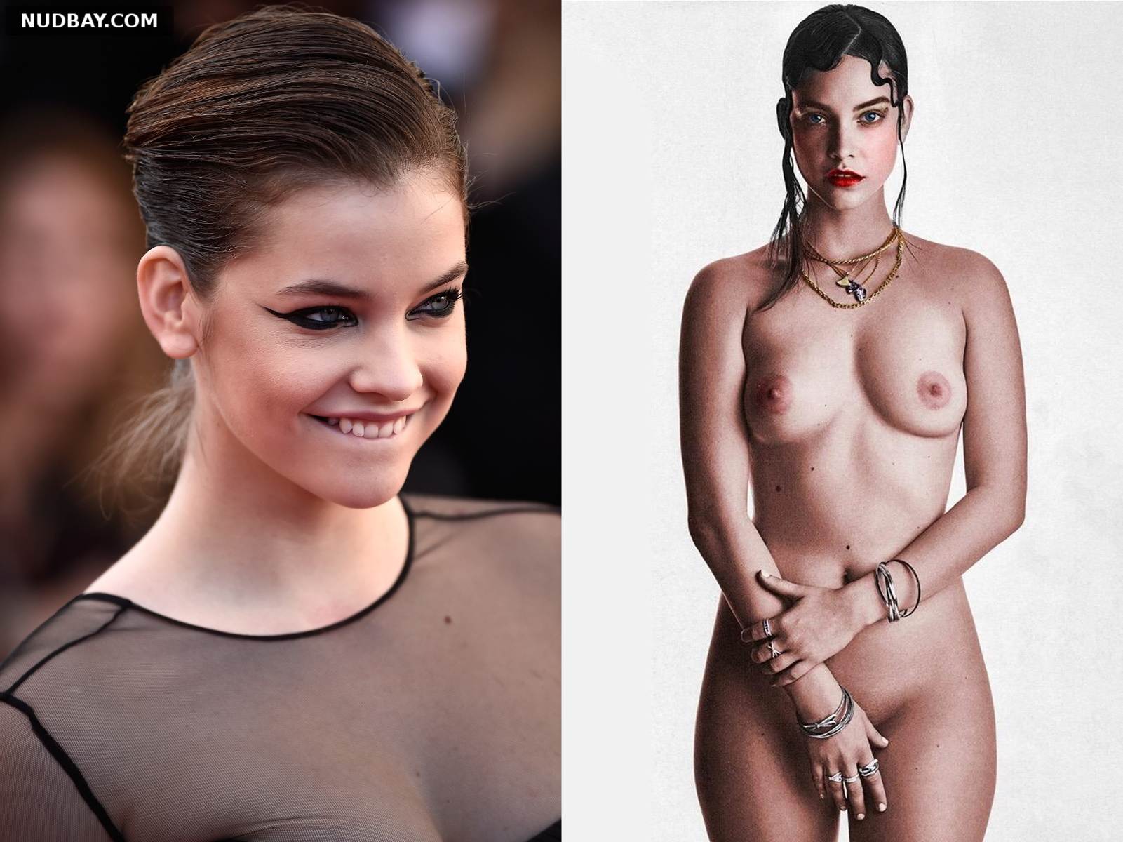 Barbara Palvin is a young beauty full naked her tight tits and covers her r...