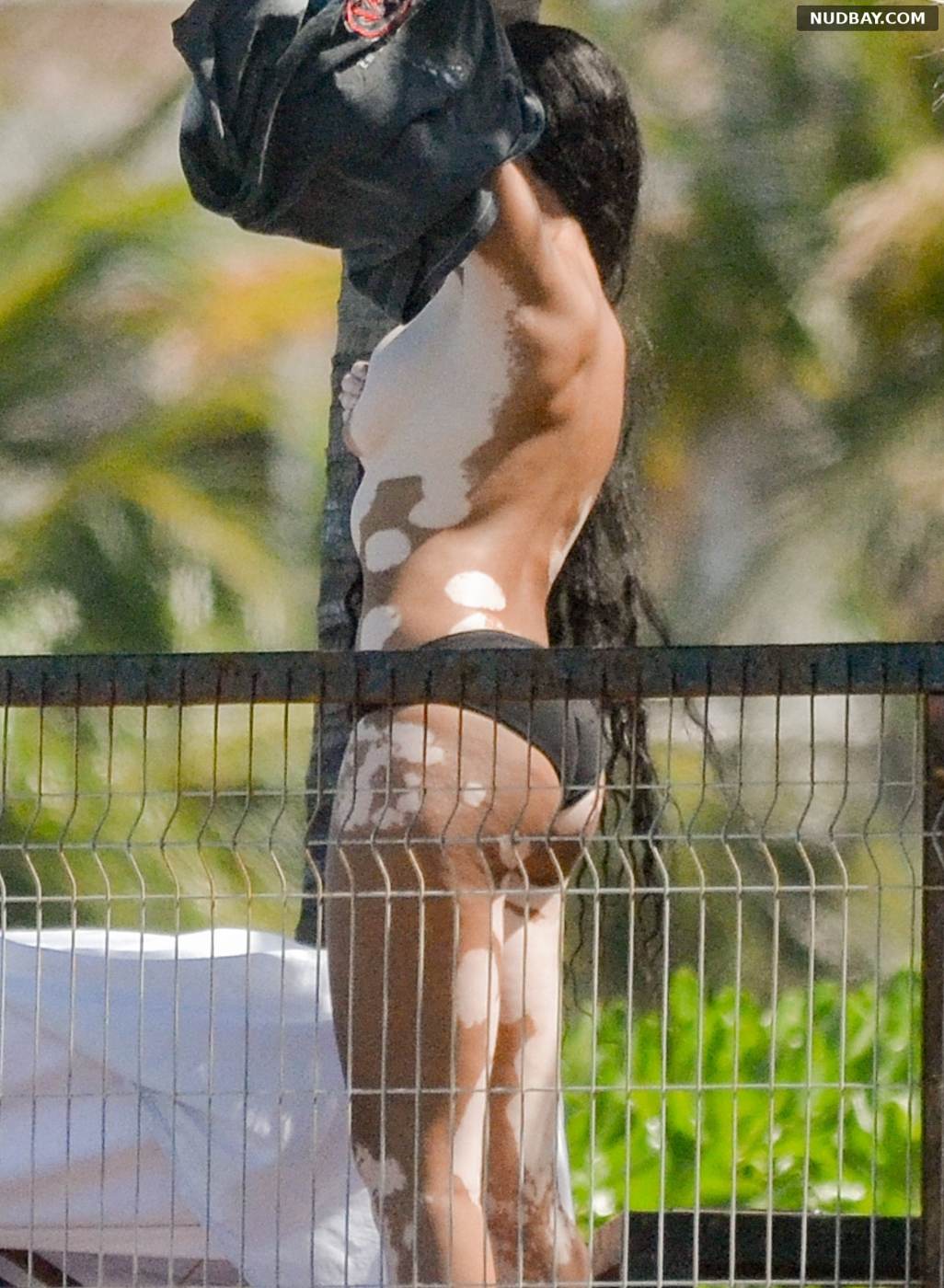 Winnie Harlow topless during a photo shoot in Tulum Feb 22 2021