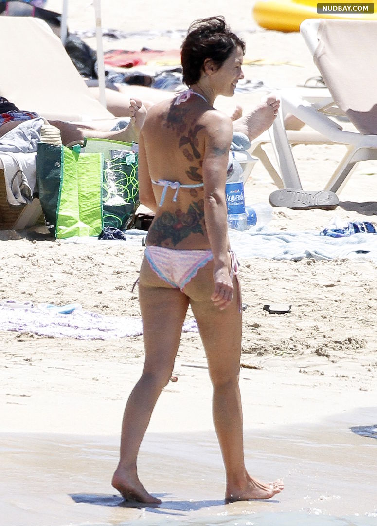 Lena Headey wearing a Bikini at a beach in Ibiza Jul 5 2014 1