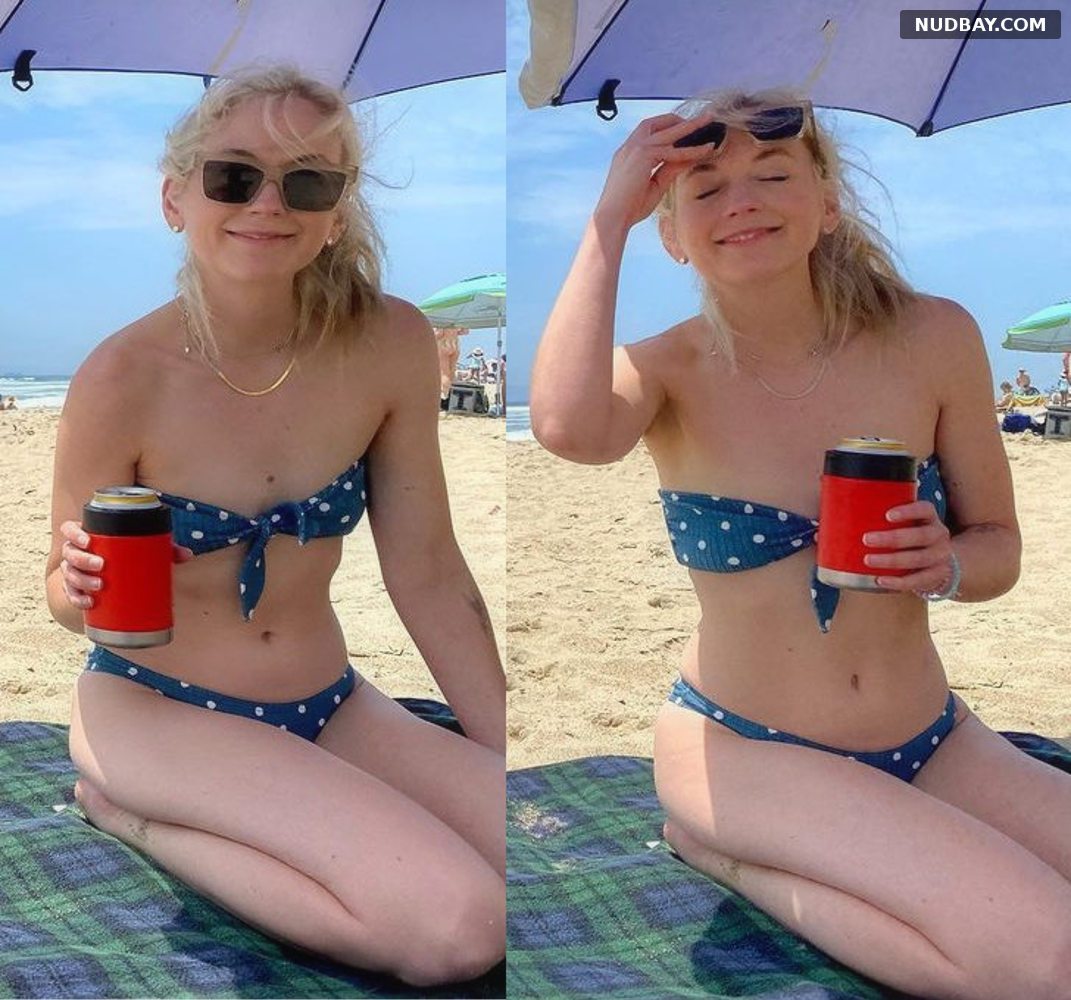Emily Kinney wearing a bikini at the beach Jul 25 2021