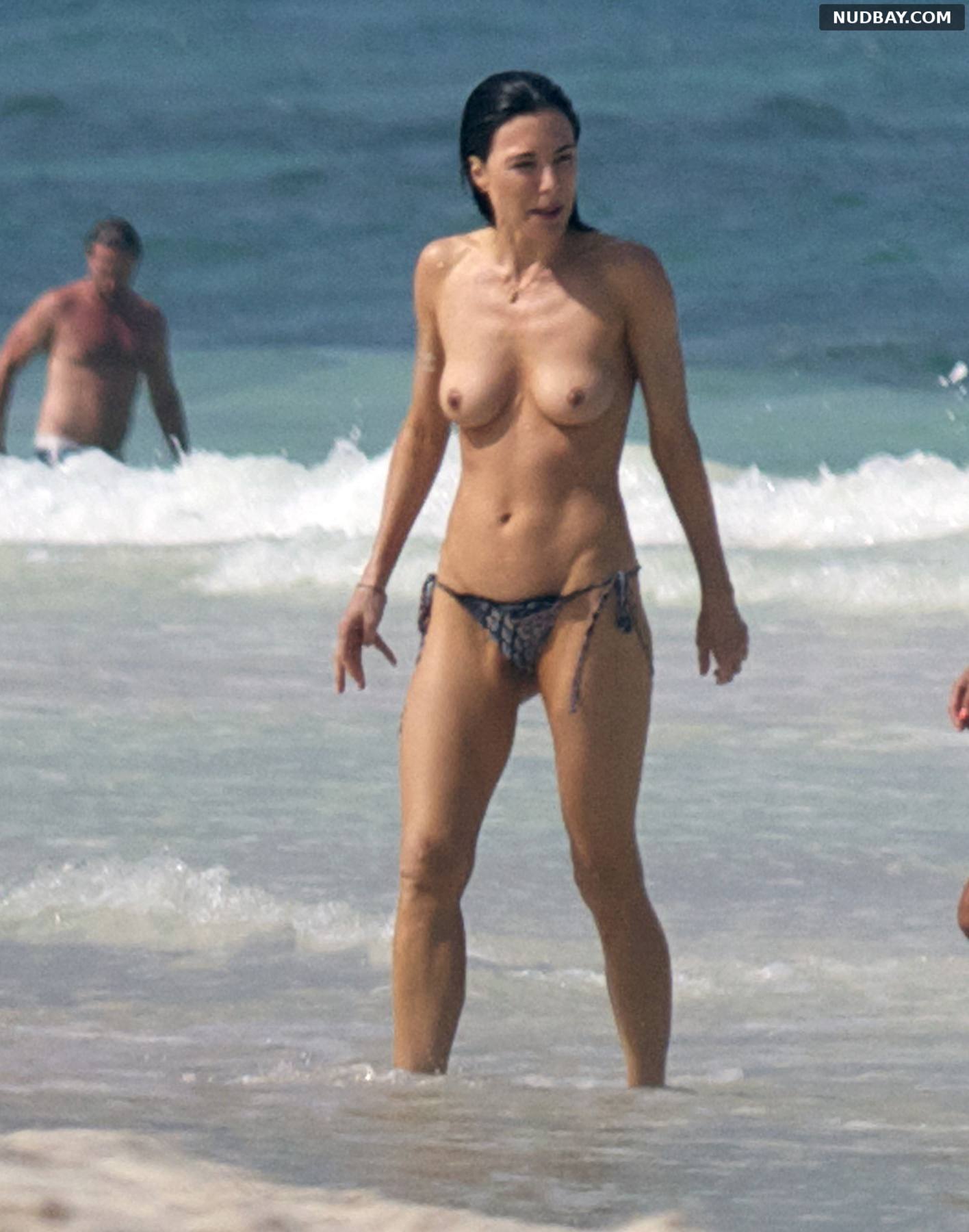 Jaime Murray Topless at a beach in Mexico 2014