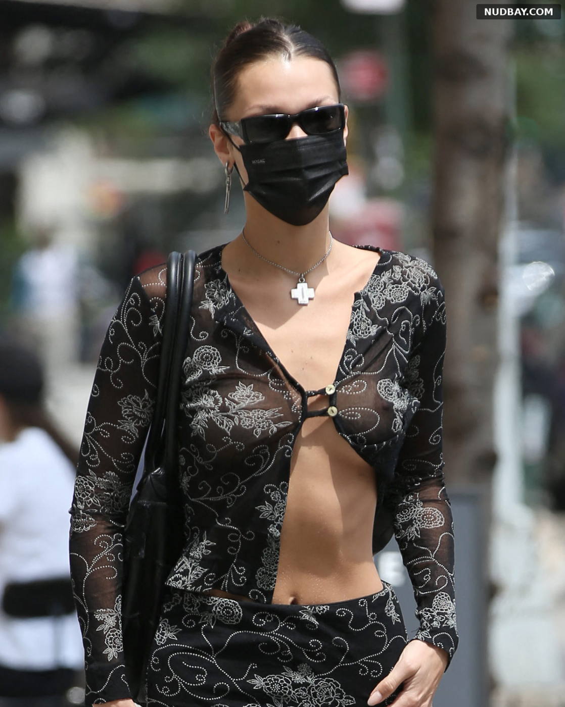 Bella Hadid see thru out and about in NYC Aug 01 2021