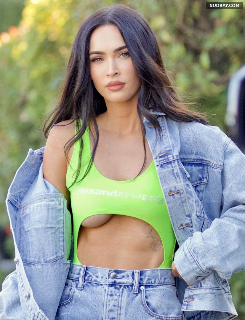 Megan Fox Boobs Out in Brentwood August 29 2021