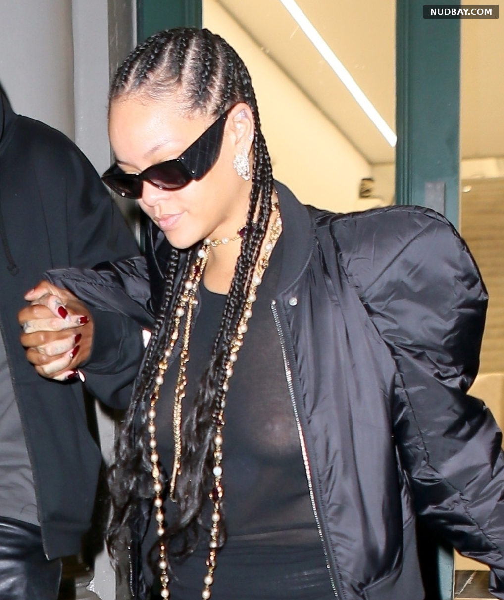 Rihanna braless on shopping in New York Sep 17 2021