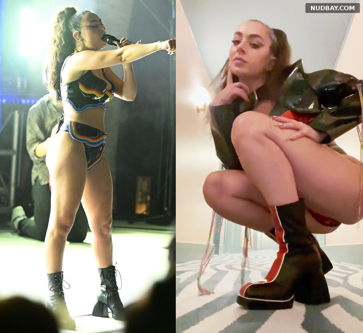 Charli XCX nude performs during shows sexy legs 2021