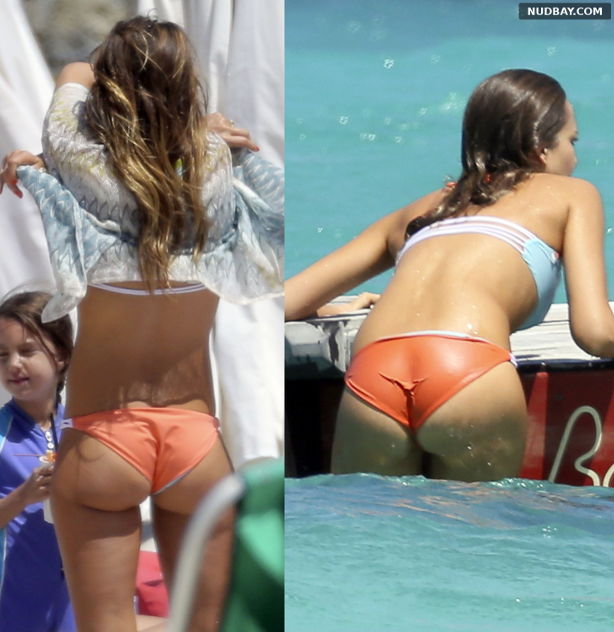 Jessica Alba nude ass on the becha in St. Barts Mar 4 2013 01