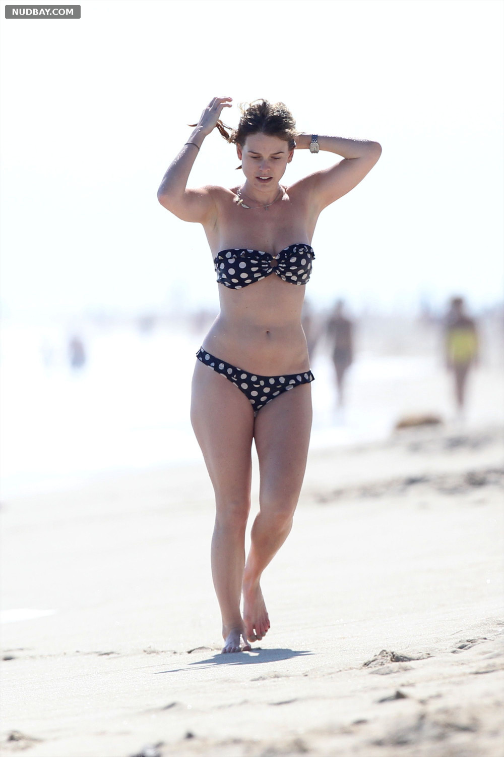 Alice Eve nude in a Bikini at a Beach in Miami 2014