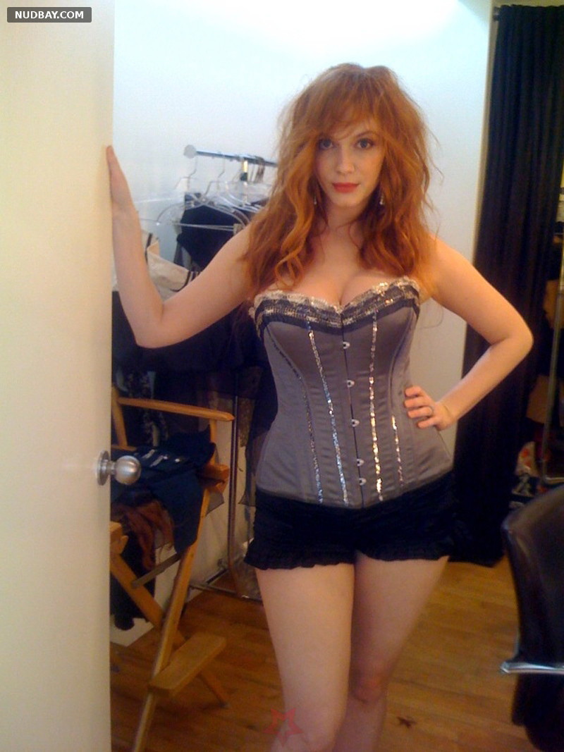 Christina Hendricks Nude Sexy Outfit Shows Big Tits At Home 2011