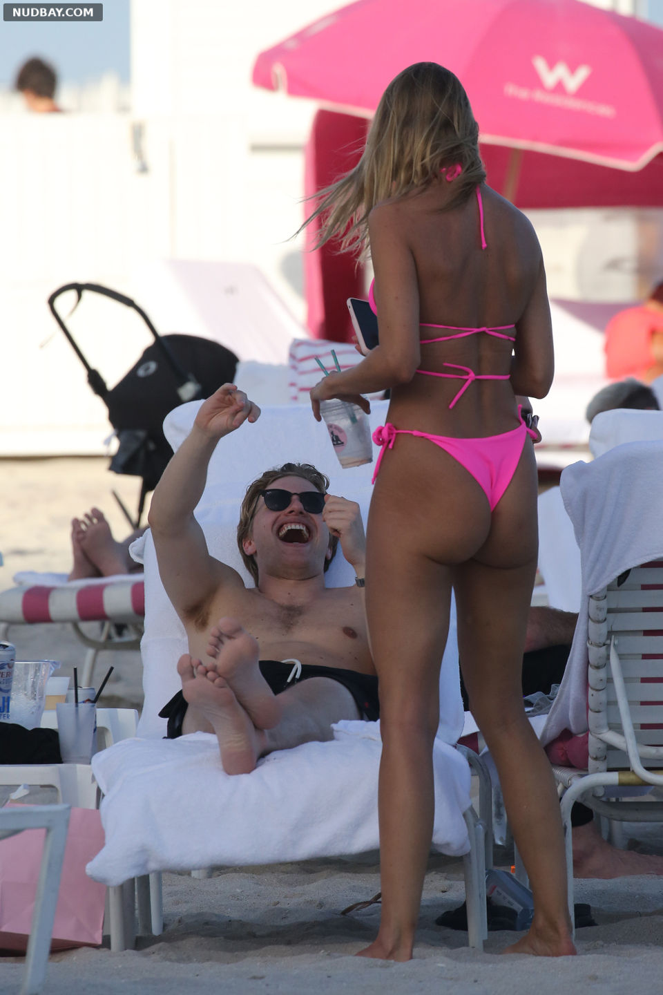 Kimberley Garner Booty Wearing A Pink Bikini In Miami Beach Jan 01 2021