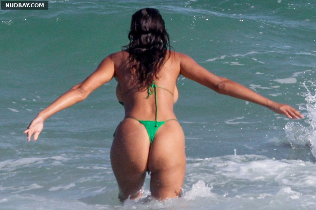 Lais Ribeiro Butt in a Green Bikini on the Beach in Rio De Janeiro Aug 02 2022