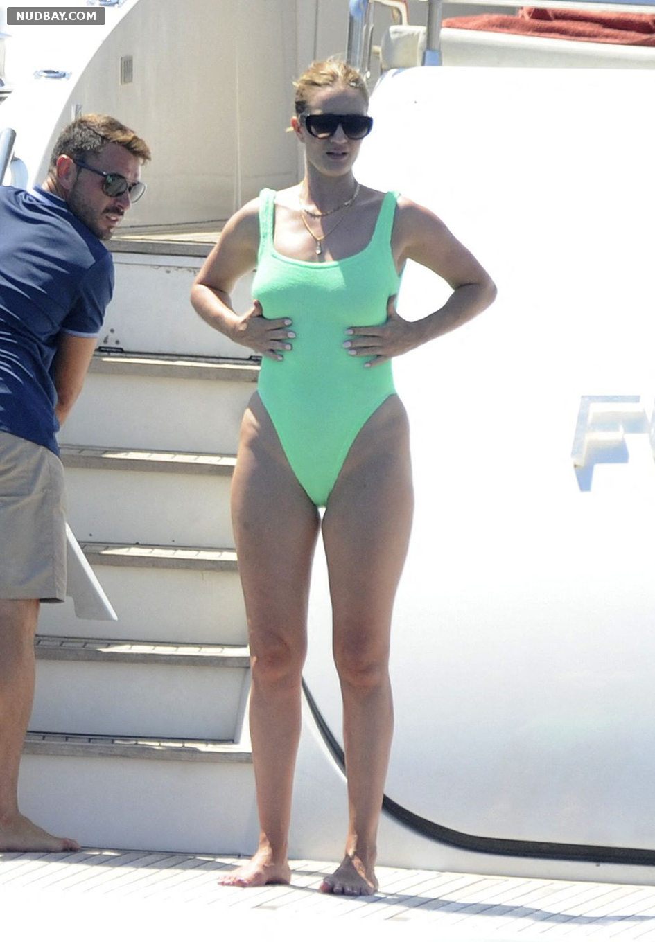 Rosie Huntington-Whiteley Wears Swimsuit on a boat in Formentera Aug 07 2022
