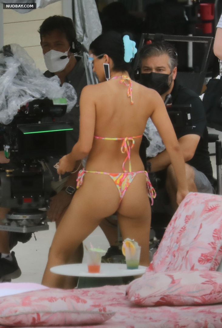 Camila Mendes nude ass filming Strangers in Miami 2021