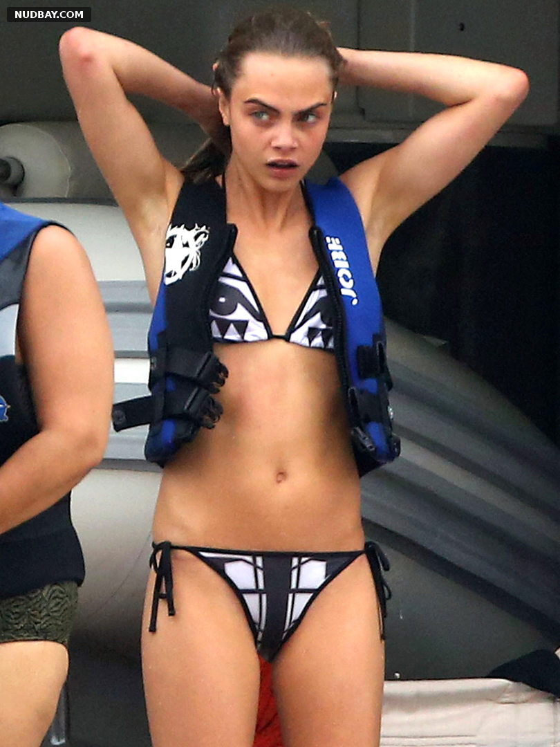 Cara Delevingne Sexy in a bikini on a yacht in the south of France July 14 2013
