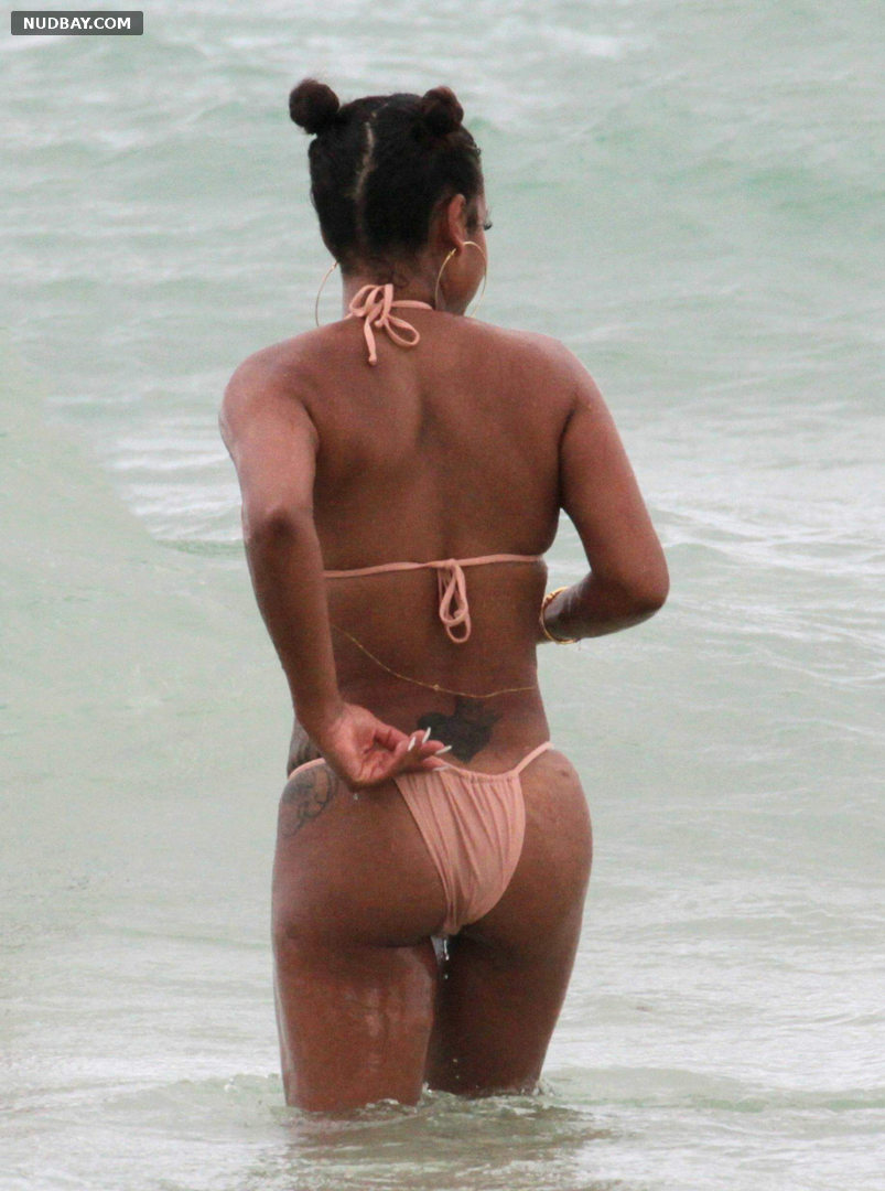 Christina Milian nude ass on the beach in Miami FL April 29 2018
