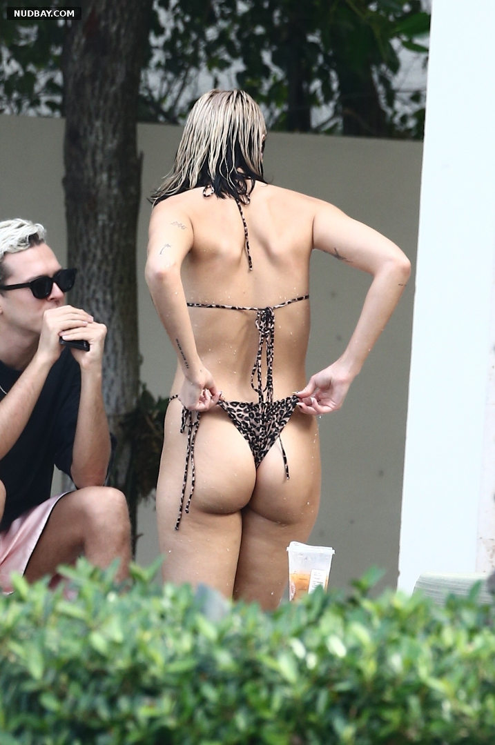 Dua Lipa nude ass relaxing at a pool in Miami 12 31 2019