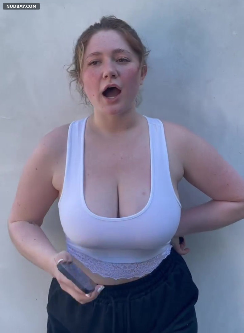 Emma Kenney naked boobs in a tight t-shirt