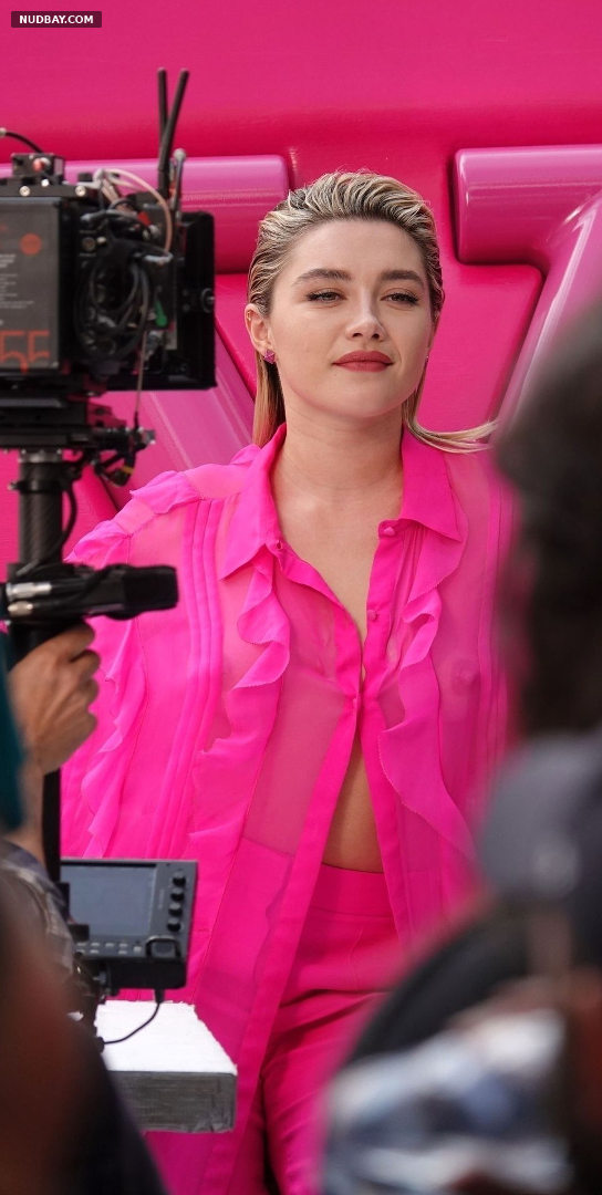 Florence Pugh See Through on the set of a commercial for Valentino in Rome Mar 25 2023