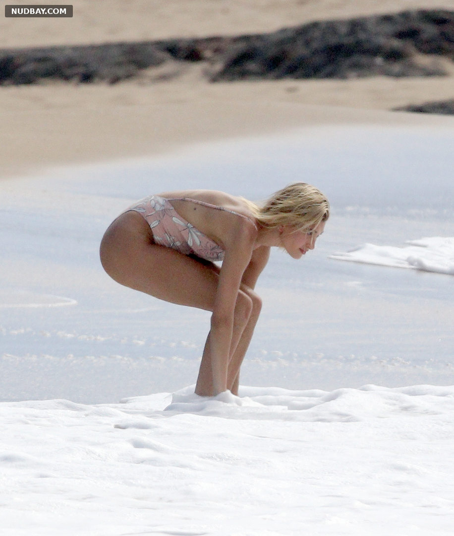 Hailey Baldwin nude the beach in Hawaii for a photoshoot 2018