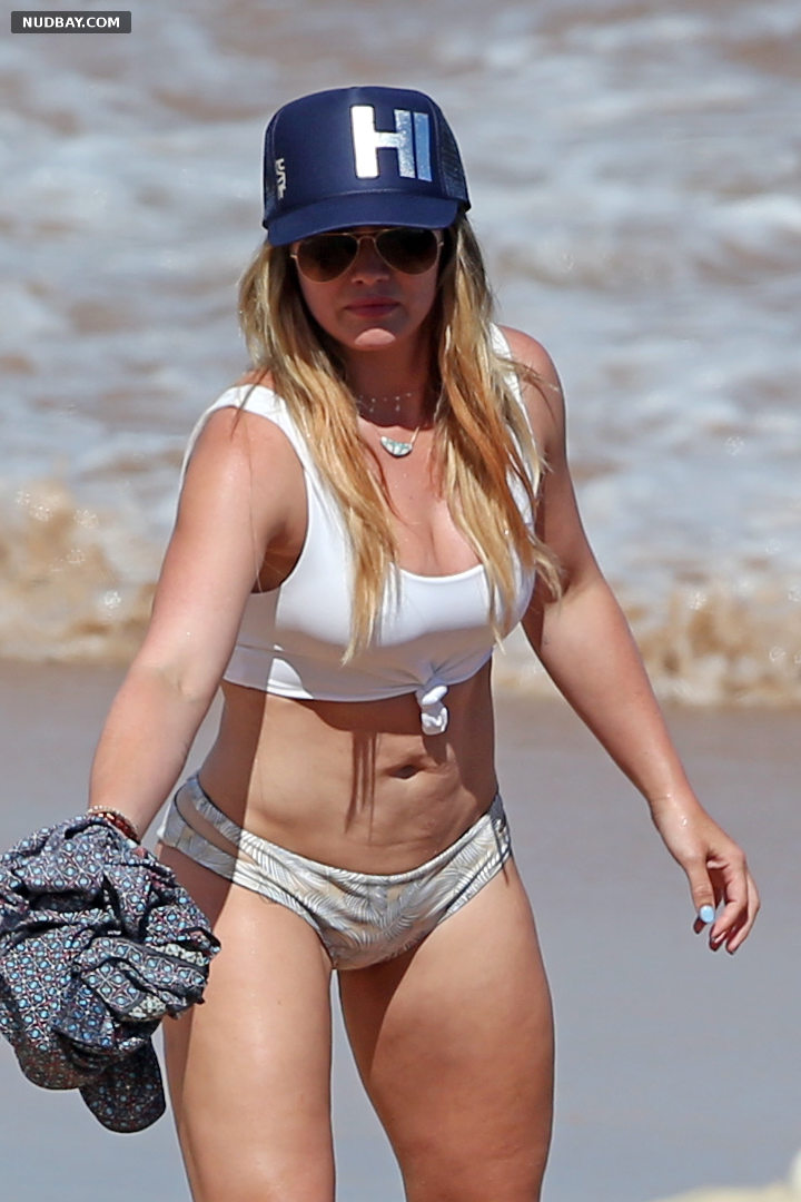 Hilary Duff nude on the beach in Maui HI 08 04 2017