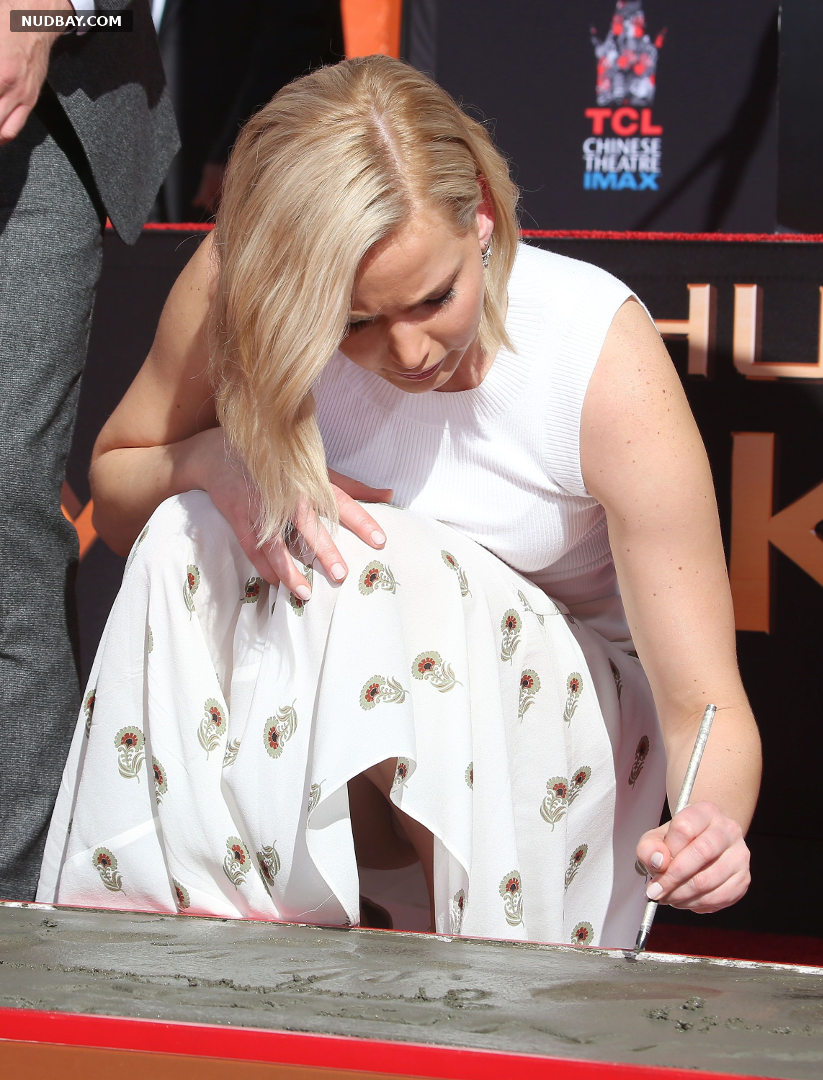 Jennifer Lawrence oops at The Hunger Games Handprint Ceremony in Hollywood 2015