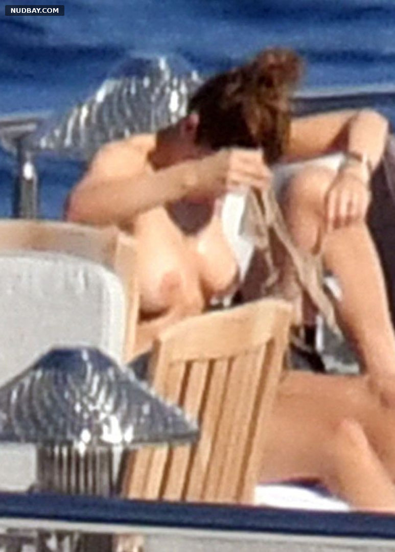 Katharine McPhee naked tits on yacht in Capri 07 02 2019