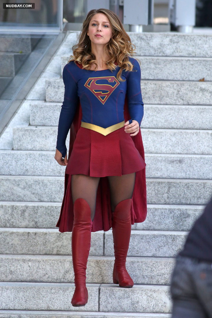 Melissa Benoist naked On the set of Supergirl in Vancouver 2016