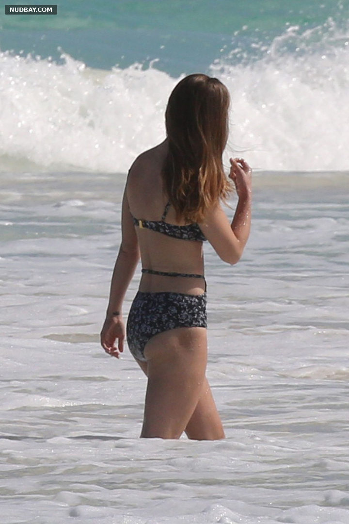 Melissa Benoist nude on the beach in bikini 2017