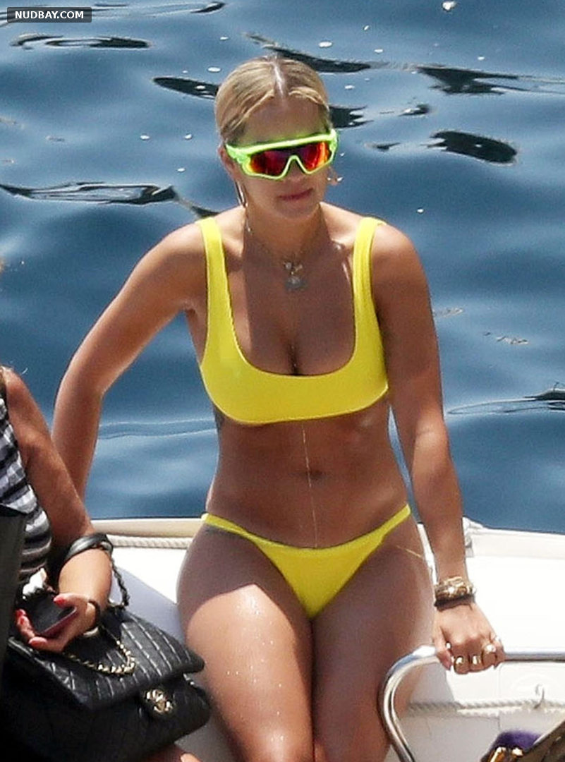 Rita Ora nude in a yellow bikini in French Riviera 07 03 2018