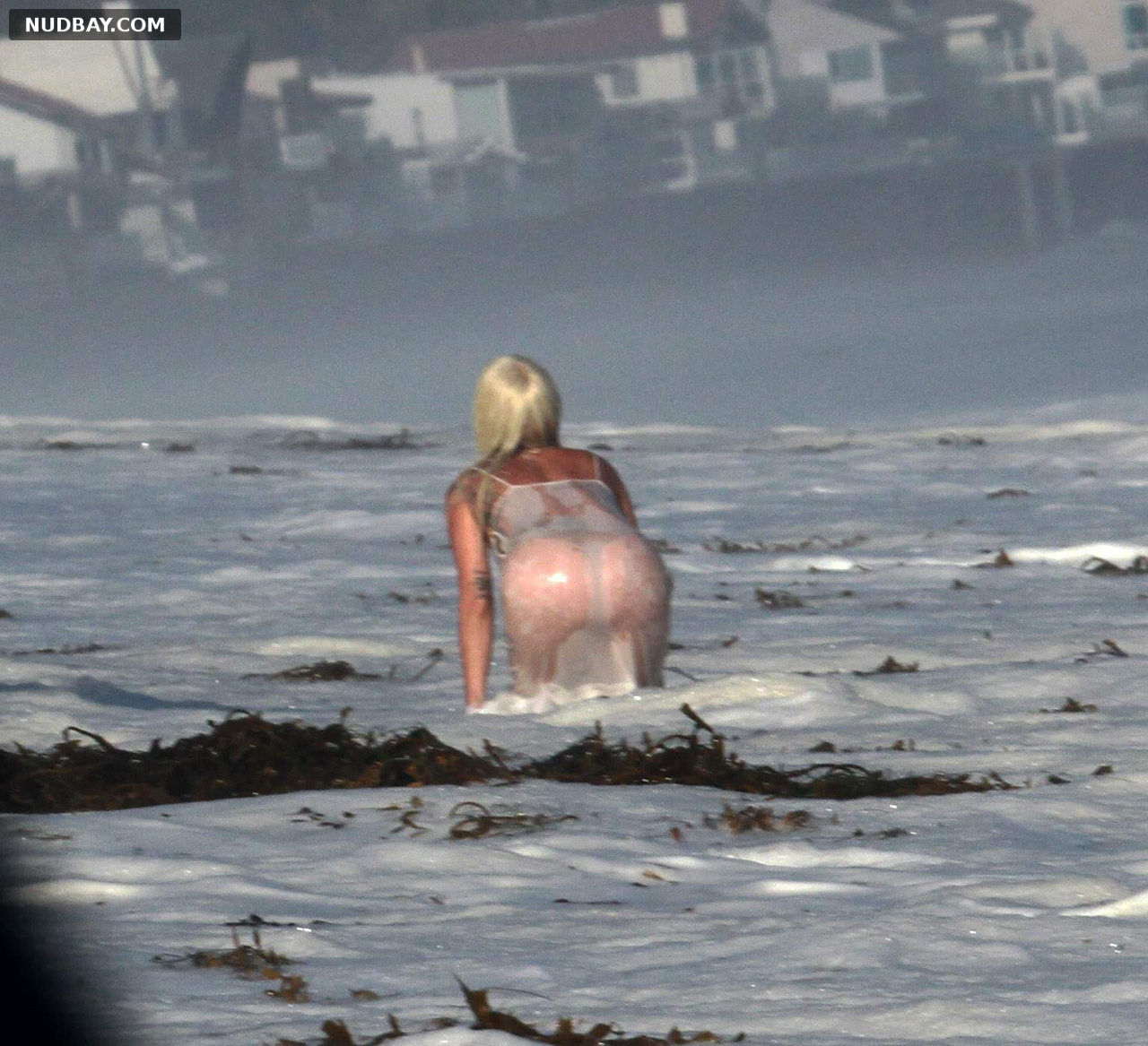 Lady Gaga nude photoshoot on the beach in Malibu July 25 2018