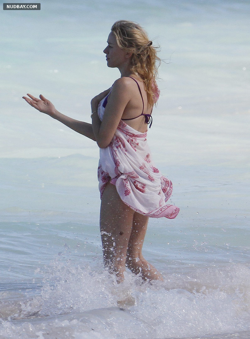 Naomi Watts naked sexy on the beach in St Barts December 2012