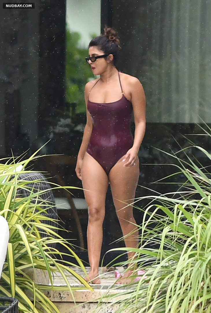Priyanka Chopra sexy bikini at the pool in Miami 2019