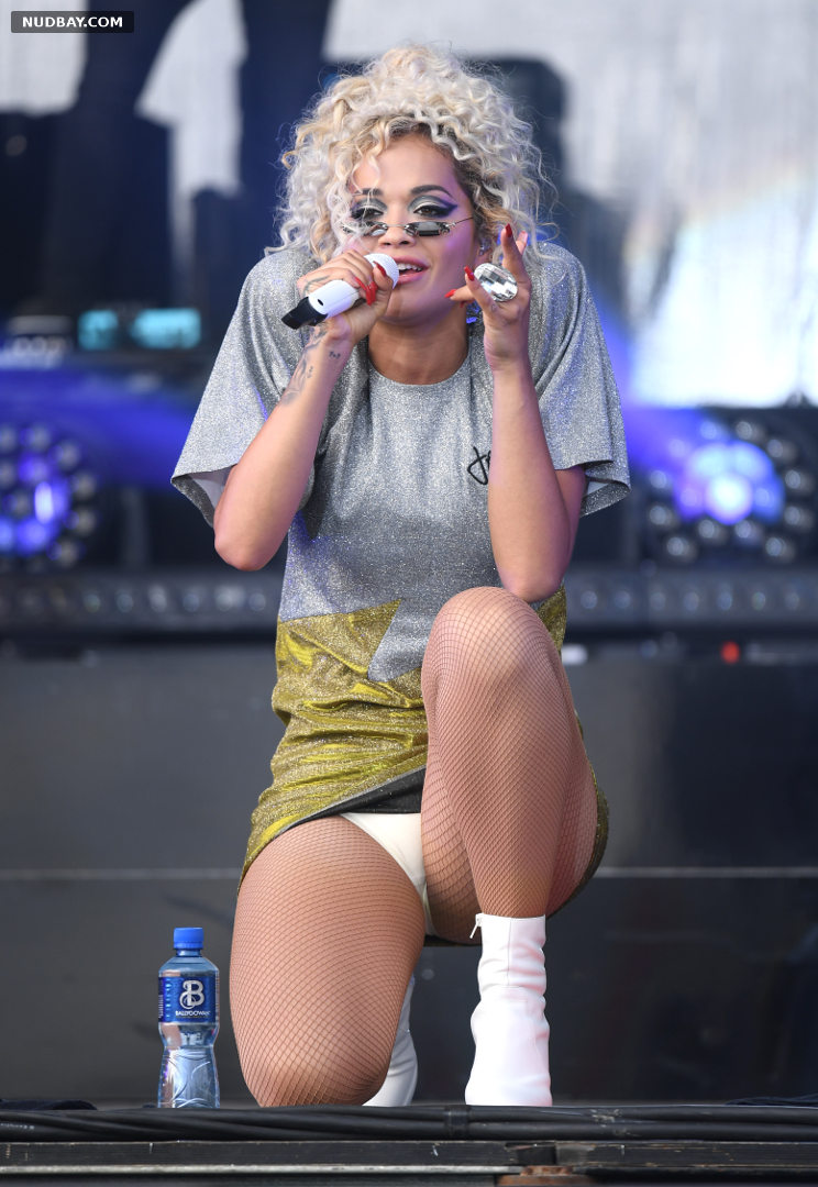 Rita Ora upskirt performs at Rize Festival in Chelmsford 08 18 2018