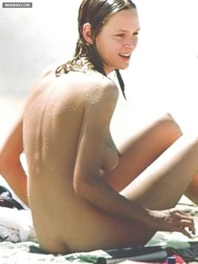 Uma Thurman full nude vacation on the beach in St Barts 1996