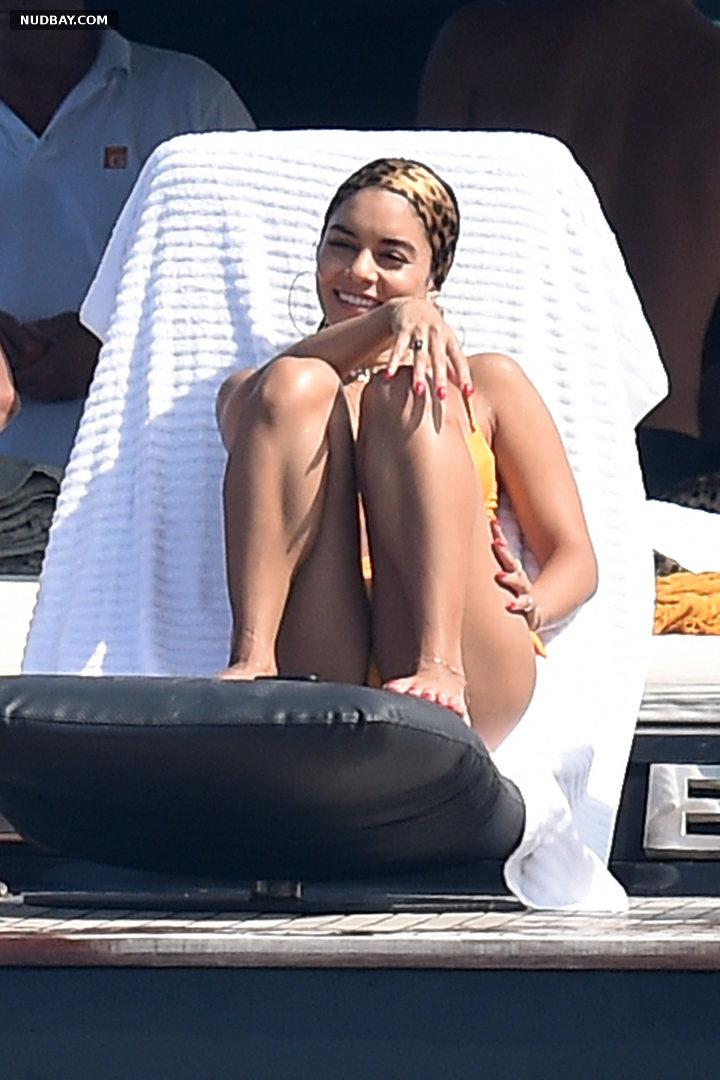 Vanessa Hudgens oops on a yacht in Porto Cervo Aug 11 2019